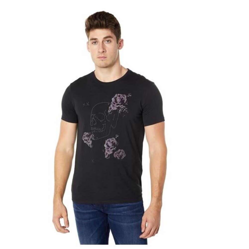 John Varvaros Black Skull Rose T Shirt Mens Size M‎